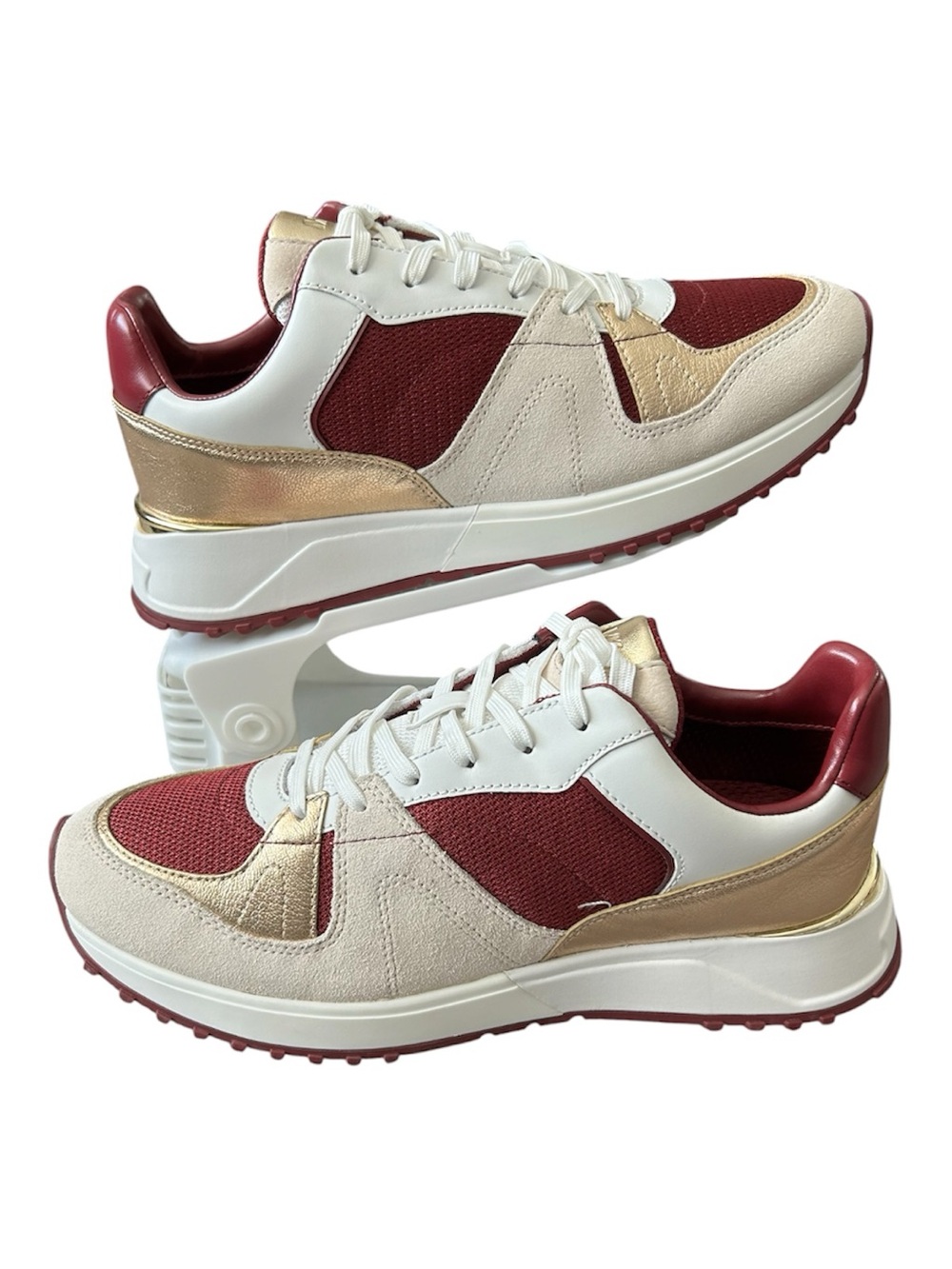 Michael kors Jaime multi panel Women's Burgundy, White & Gold Fashion Sneakers